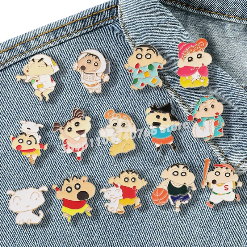 

Anime Crayon Shin-chan Enamel Pins Cartoon Cute Backpacks Pines Denim Jacket Metal Brooches for Kids Badges Jewelry Accessories