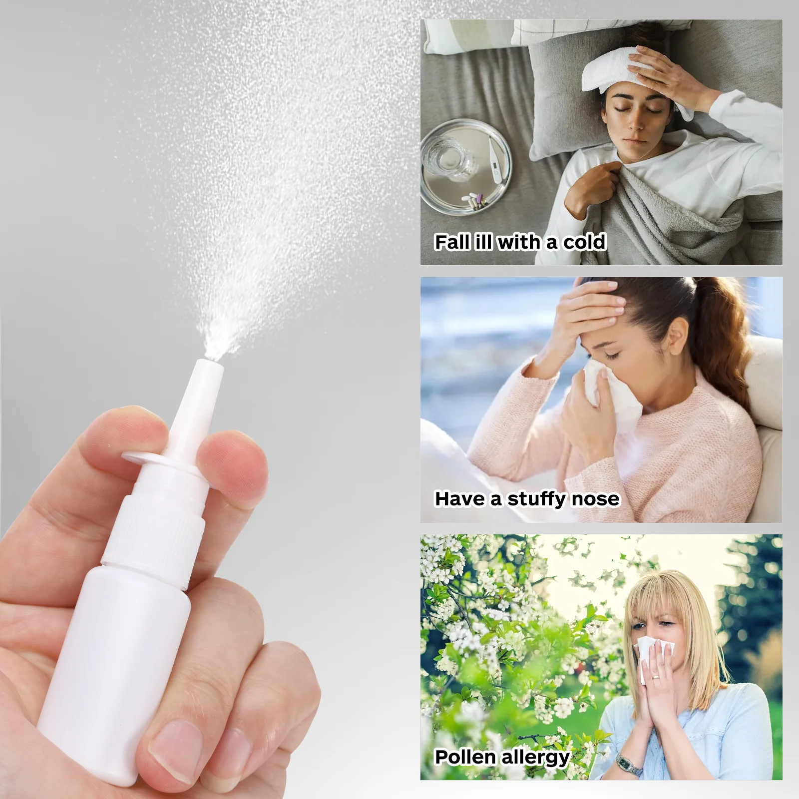 20 Stück Sprühflasche, nachfüllbar, feiner Nebel, tragbar, leere Flaschen, Reiseaufbewahrung, Nasenspray, kleine Plastikflasche