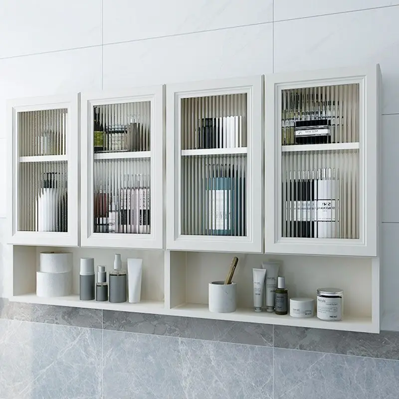 

Kitchen rack wall-mounted Changhong glass bathroom wall cabinet wall storage cabinet aluminum alloy rack hanging cabinet