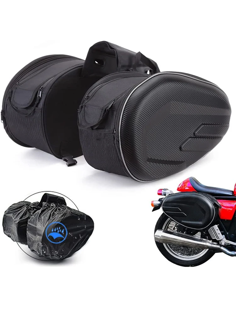 Schwarz 36-58l Motorrad Sattel taschen wasserdicht Roller Heck gepäck Koffer Sattel tasche Motorrad Seiten helm Reit reisetaschen – Detail 15