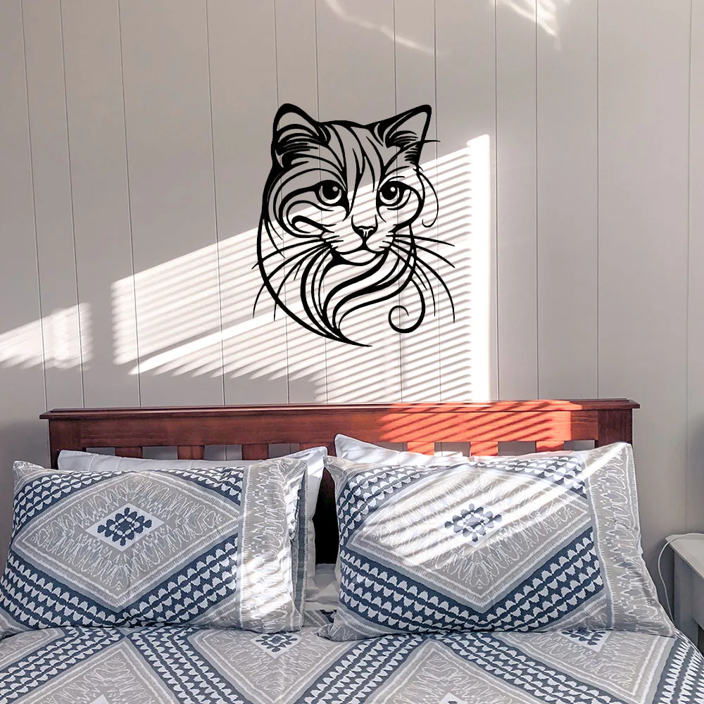 Universal Wall Decor Art，Cat Head Wall Art with Mane | Waterproof & Rustproof Decor for Bedroom | Durable, Stylish Home Accent