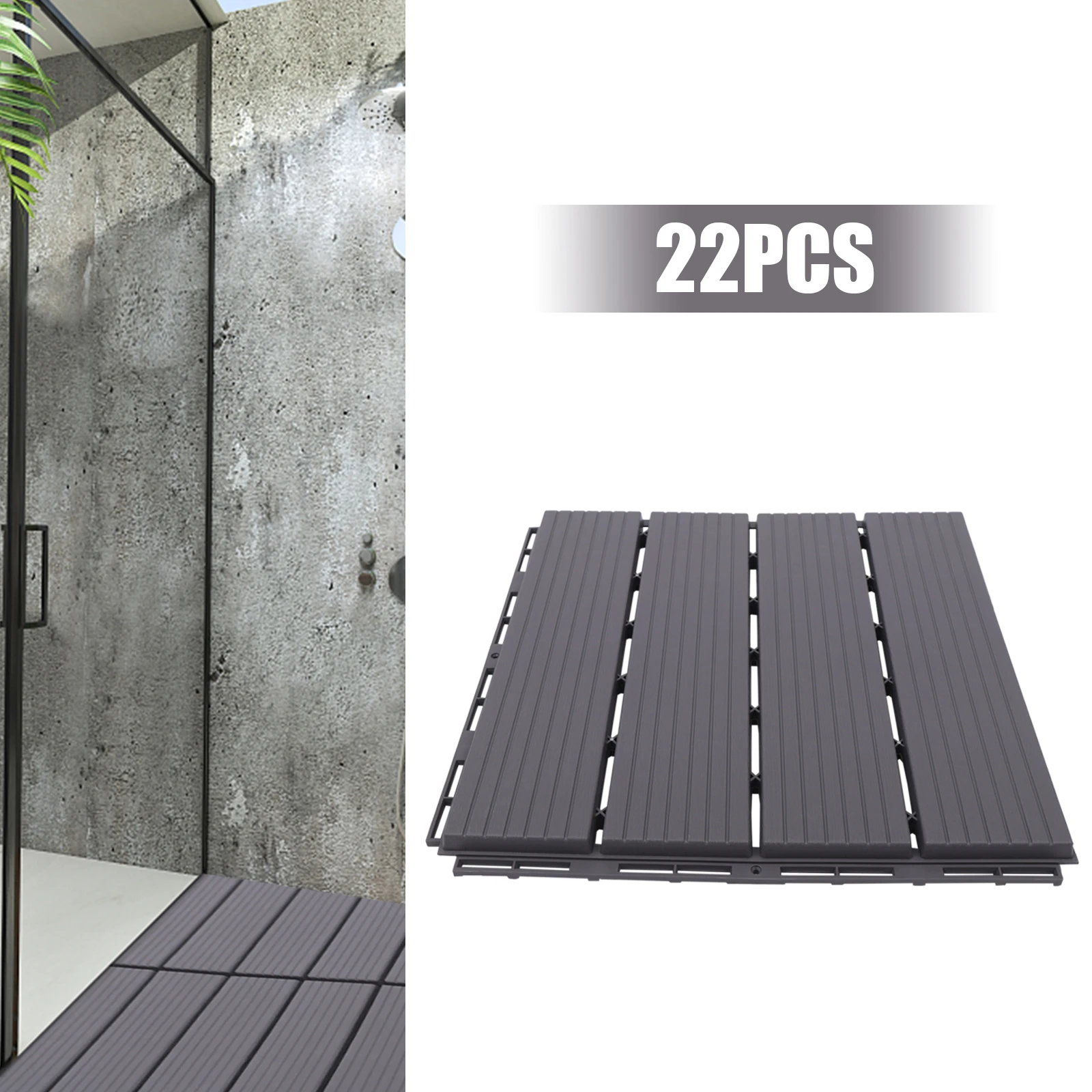 22 Piece Interlocking Decking Tile Set