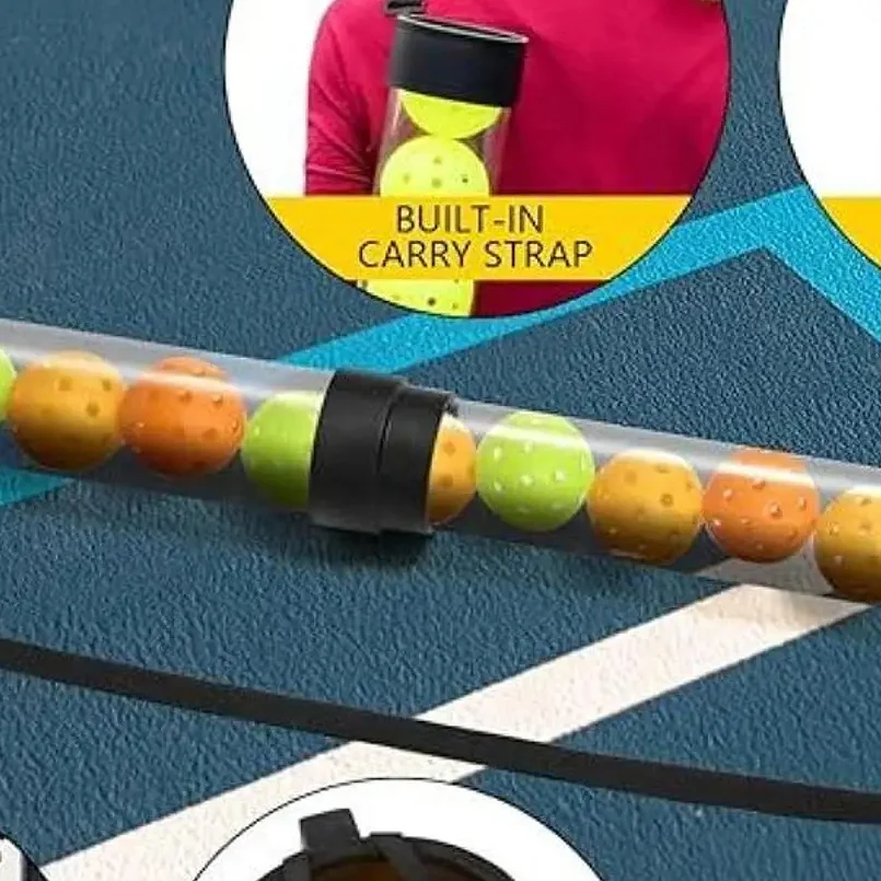 ที่เก็บลูกพิคเคิลบอลแบบหลอด ความจุขนาดใหญ่ น้ำหนักเบา สำหรับผู้ชาย ผู้หญิง และผู้เริ่มต้น เล่นเทนนิส