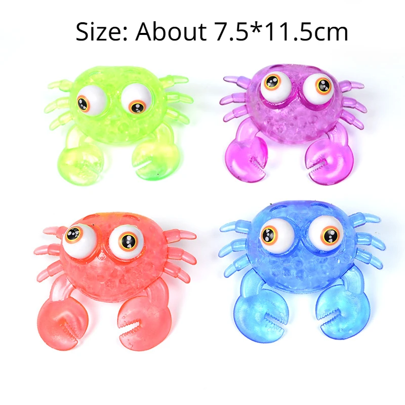 Cute Crab Water Ball Decompression Toys Anti Stress Pinch Bead Stress Squeezable Ball Stress Relief Sensory Toy for Kids Adult
