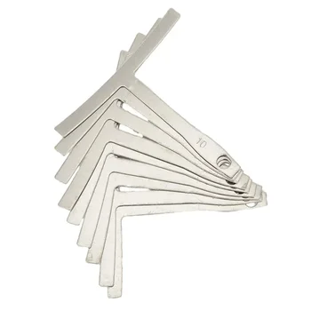 9Pcs Guitar Fretboard Arc Grinding Ruler Stainless Steel For Radius Gauge Neck Notched Straight Edge Builder Measure