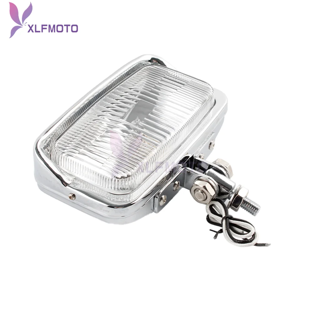 Motorcycle12V Headlight Headlamp Bright Square Universal Twin Front Head Lamp M10 Thread For Motorbike ATVs