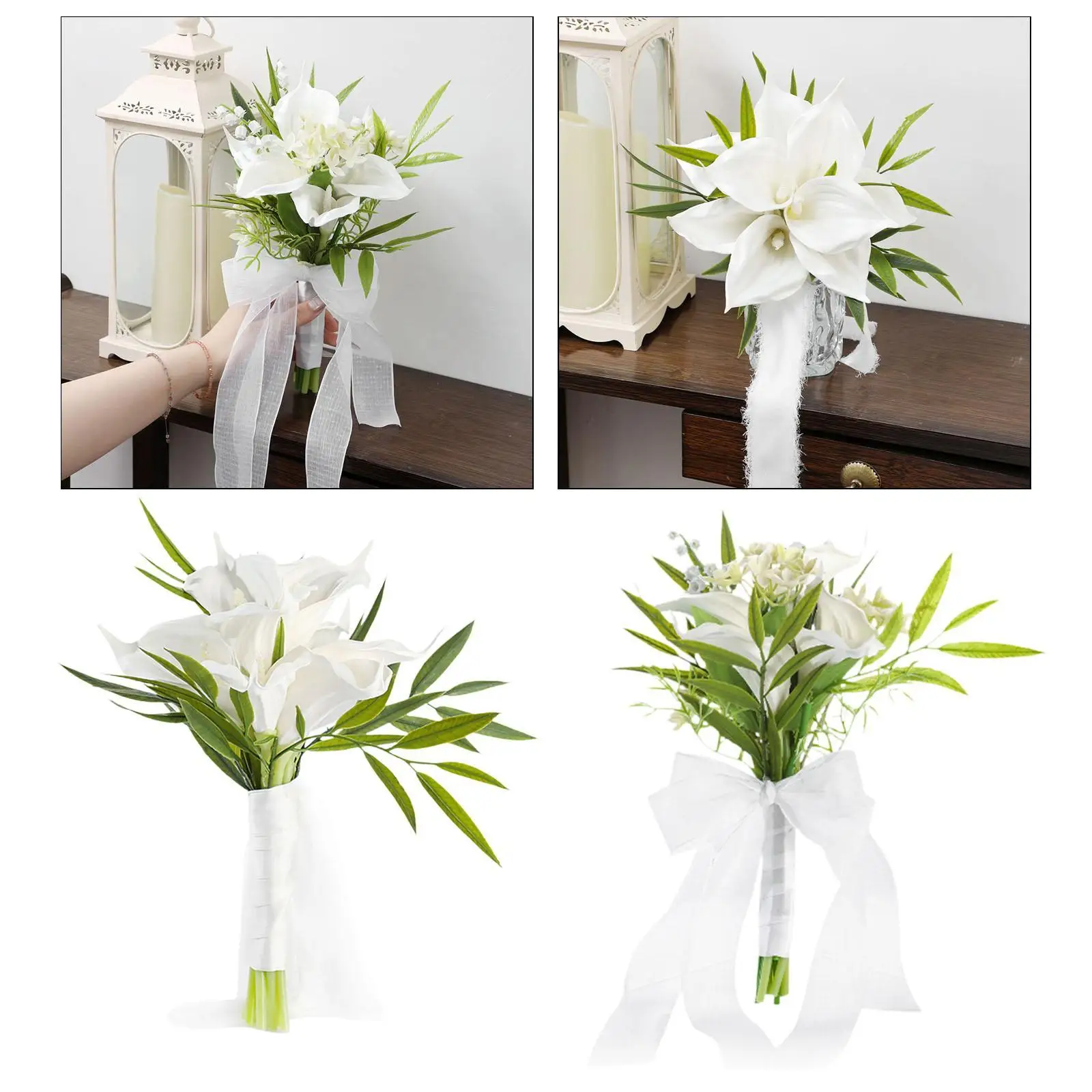 

Wedding Bouquet for Bride with Ribbon Bridesmaid Holding Bouquet Wedding Decoration for Church Festival Wedding Party Ceremony