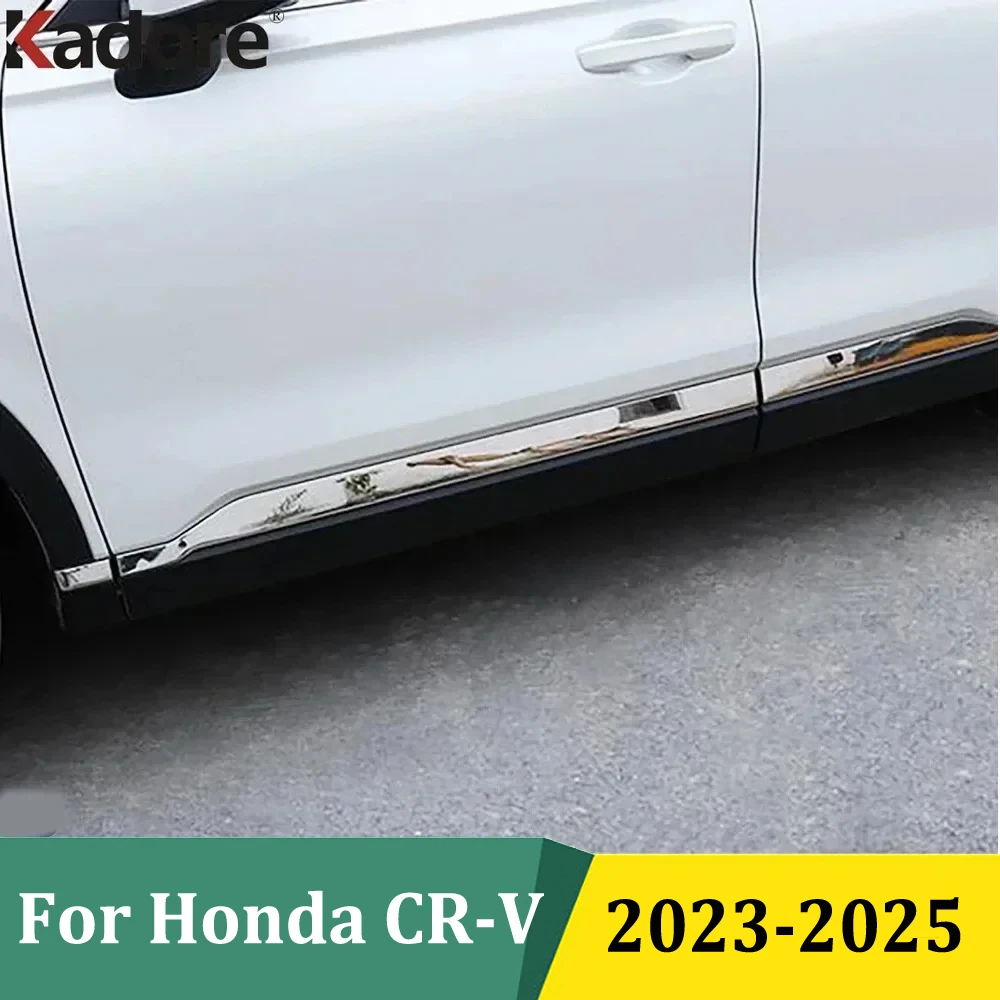 

For Honda CRV CR-V 2023 2024 2025 Carbon Fiber Side Door Body Molding Cover Trim Doors Sill Body Strips Car Accessories