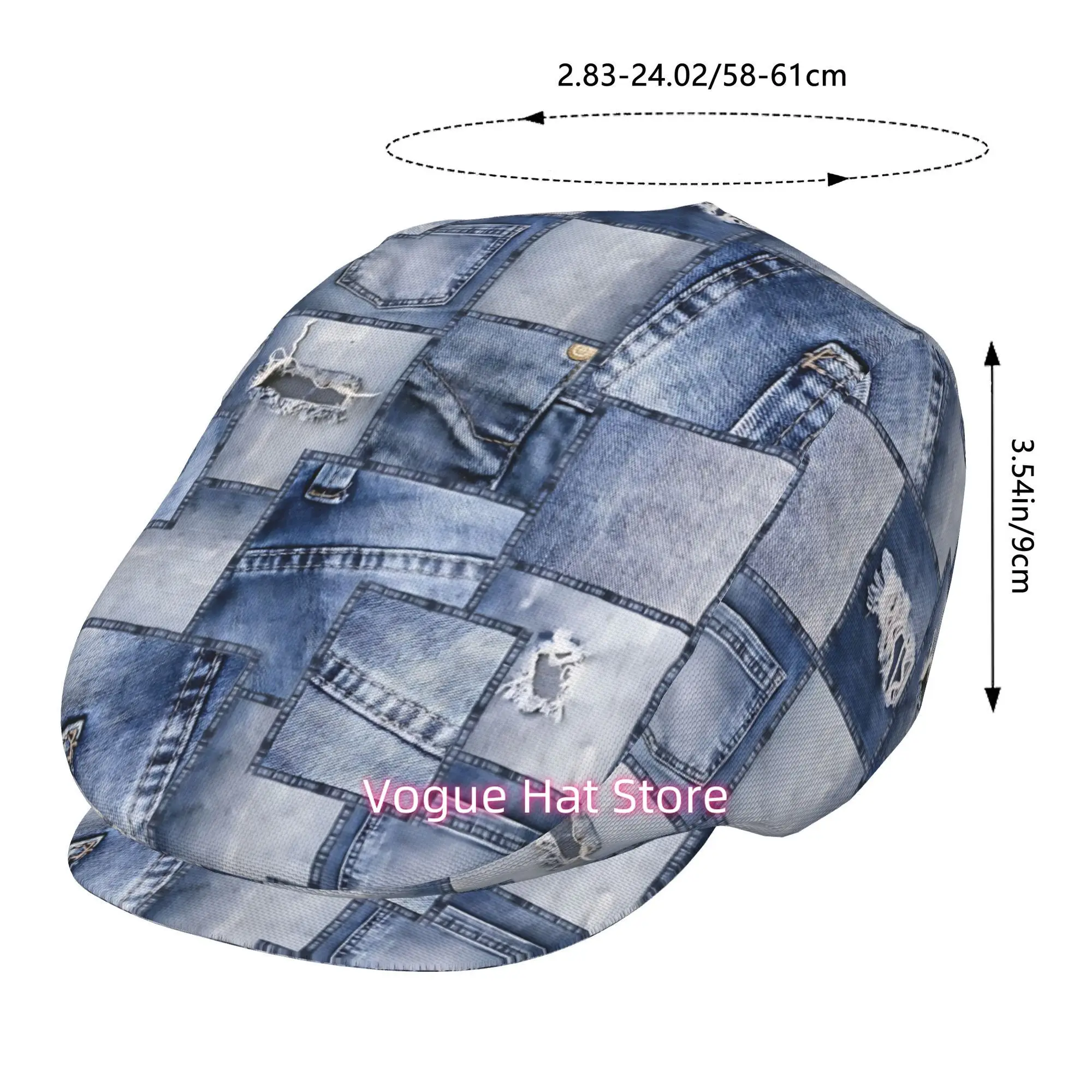 1pc Patchwork Mosaic All-over printed beret,  newsboy cap, unisex, a must-have fashion accessory for outdoor leisure activities