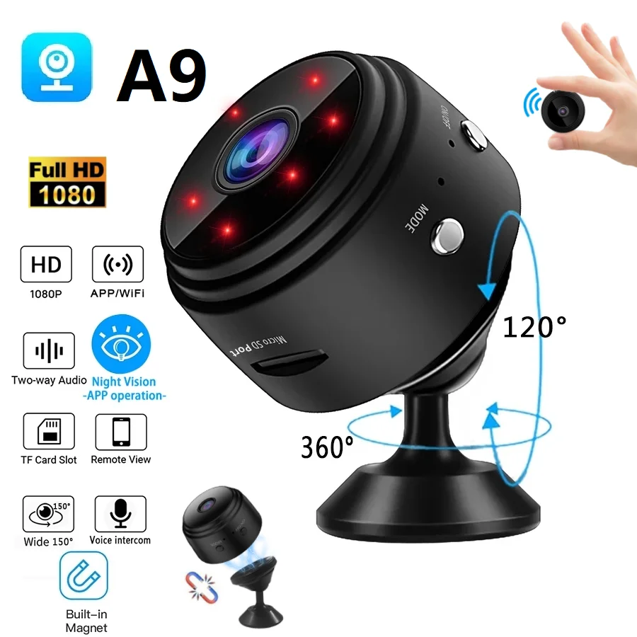 

A9 HD1080p Camera WiFi Wireless Video Voice Recorder Home Camcorder Night Vision Security Surveillance Car Monitoring Cameras