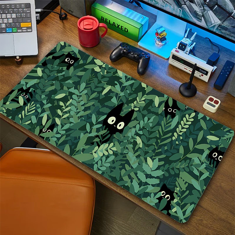 Grande Planta Roxa Grama Mouse Pad, Tapete De Rato Gamer, Tapetes De Mesa Bonitos Kawaii Cartoon, Almofadas De Teclado De Jogos De Computador