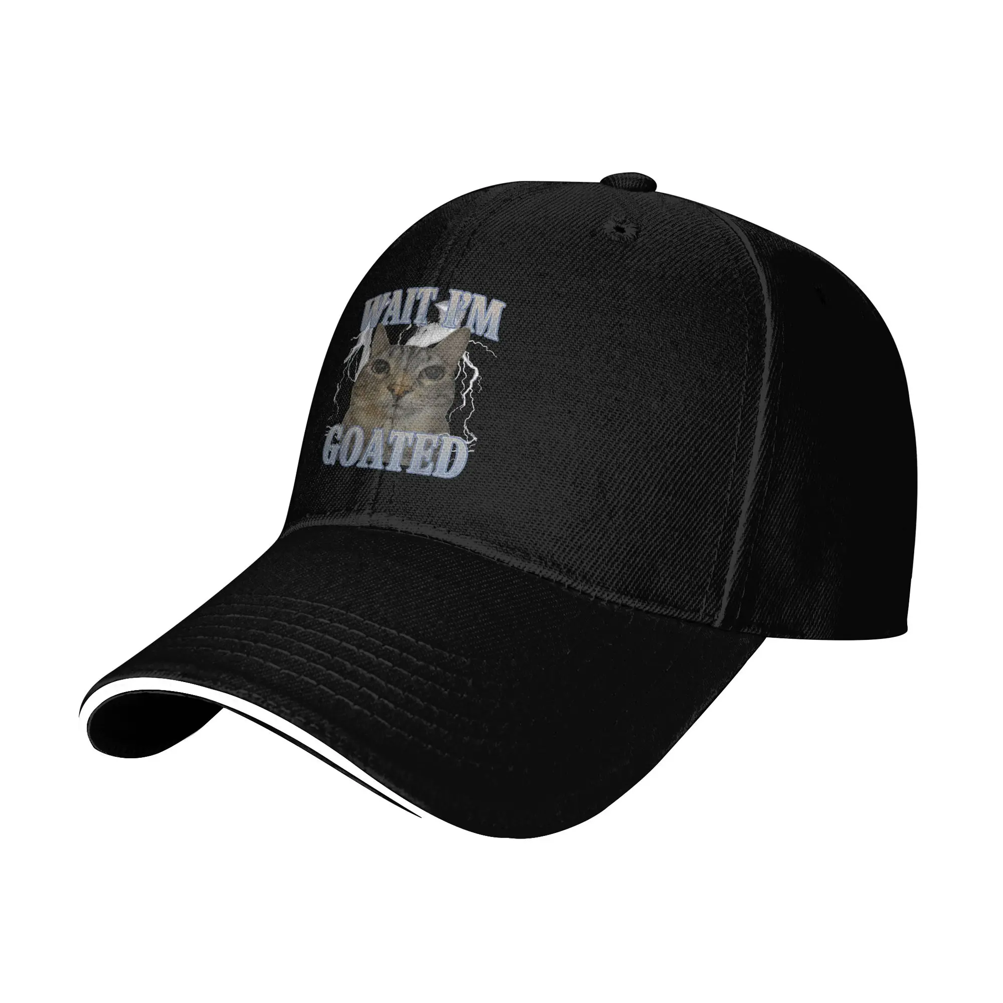 Men Women Wait I'M Goated Funny Meme Hat Cool Baseball Cap  Snapback Hat Daily Headewear Adjustable Fit