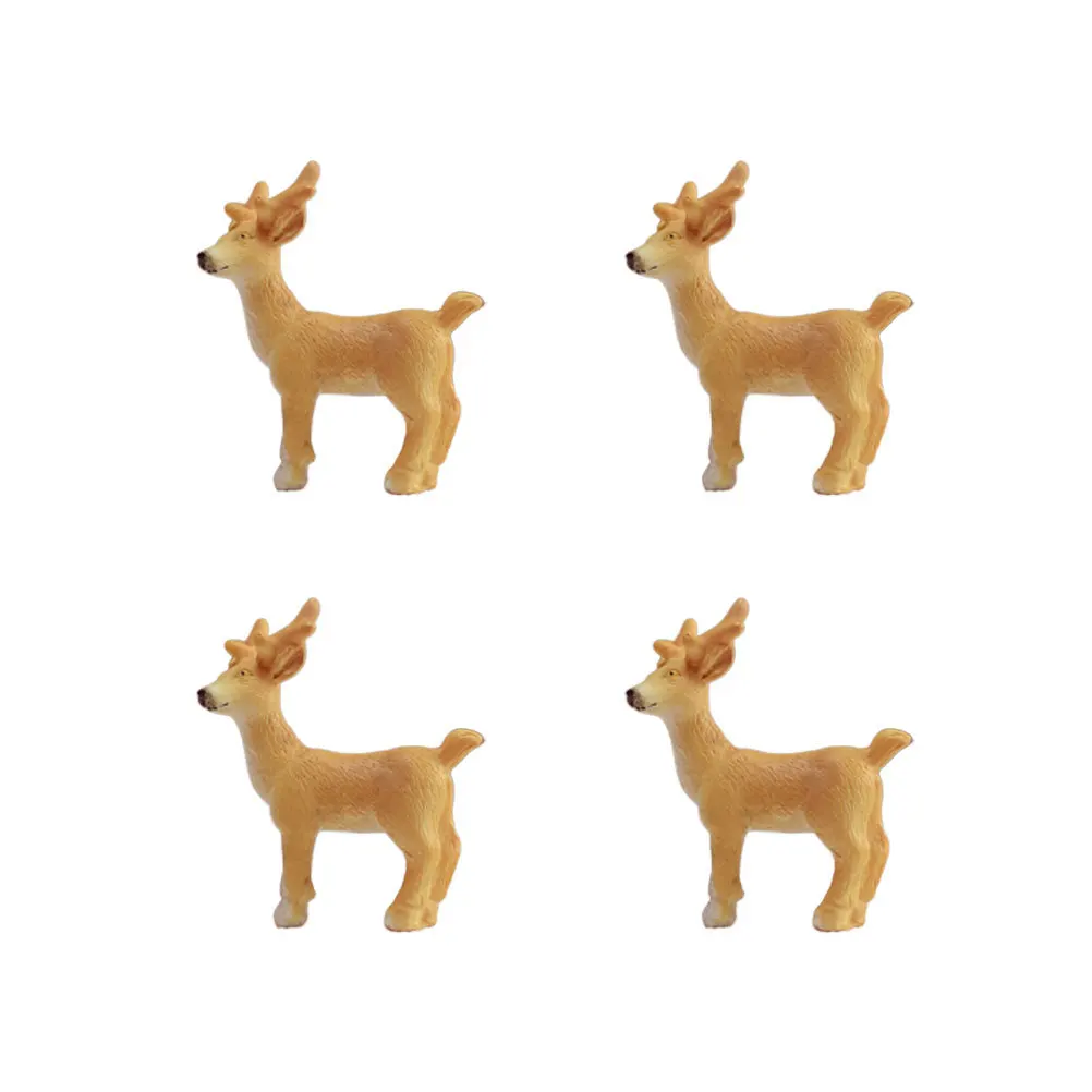 

4Pcs Christmas Resin Ornaments Elk Design Home Decor Collection Bright Decorative Pieces for Room Office Desk Festive Decoration