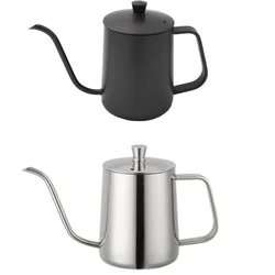 Drip Kettle 350ml 600ml Coffee Tea Pot Non-stick Coating Food Grade Stainless Steel Gooseneck   Swan Neck Thin Mouth