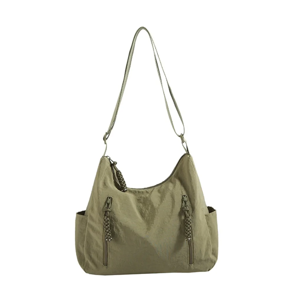 

Solid Color Oxford Cloth Crossbody Bag Korean Style Multi-Pocket Single Shoulder Bag Adjustable Straps Large Capacity