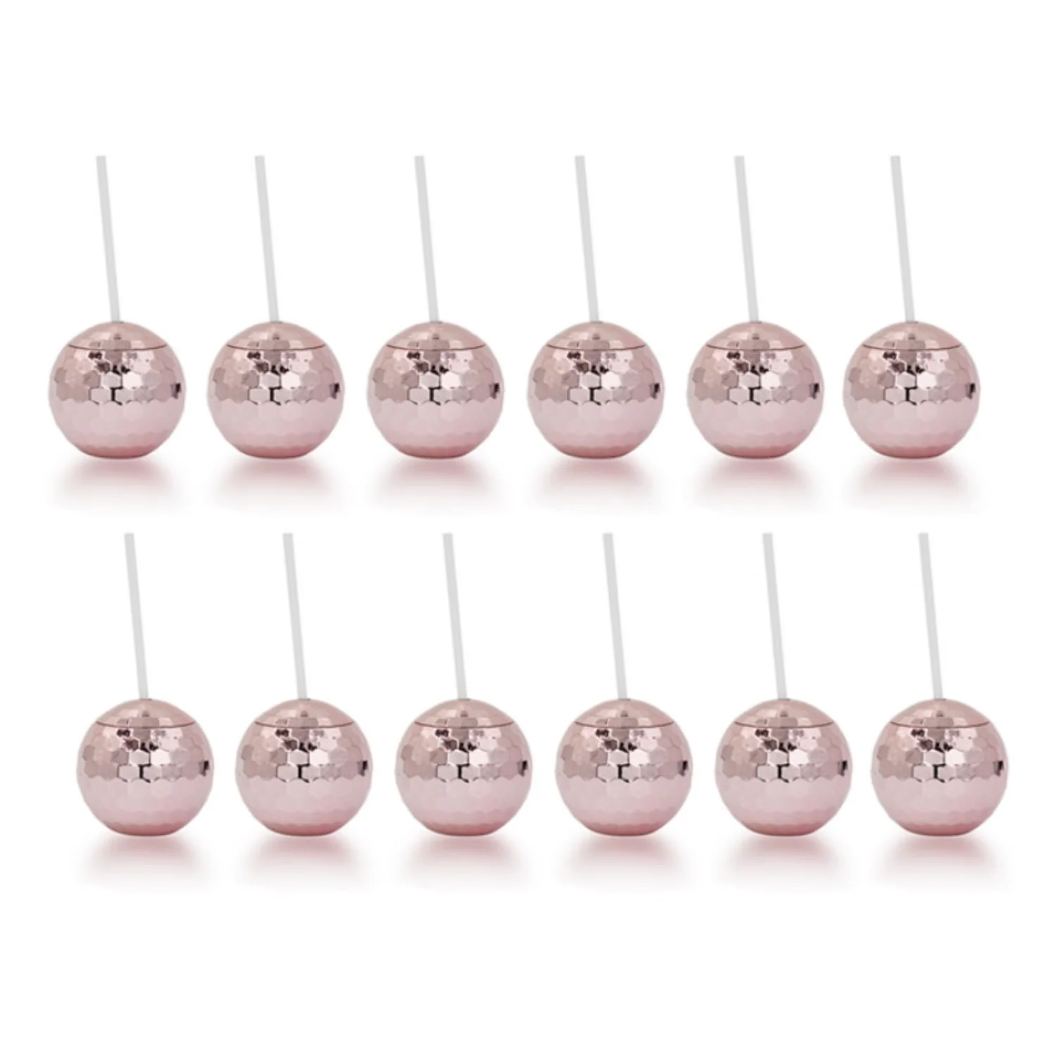 12pcs Disco Ball Cups 20oz Reusable Party Cups with Lids Straws Flash Cocktail Mug for Clubs Bars Syrup Tea Water Bottles