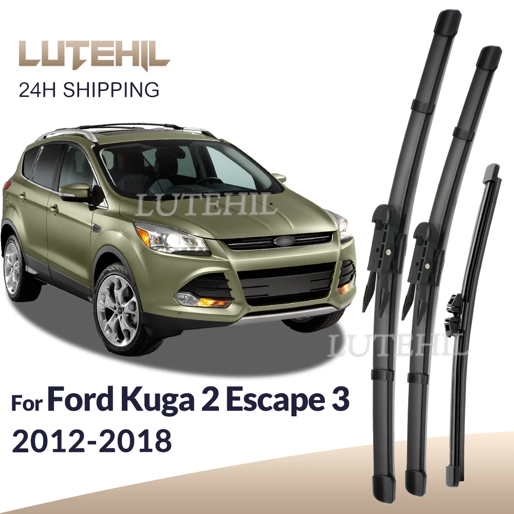 For Ford Kuga 2 Escape C520 2012-2018 2013 2014 Wiper Front & Rear Wiper Blades Windshield Windscreen Window Brushes 28