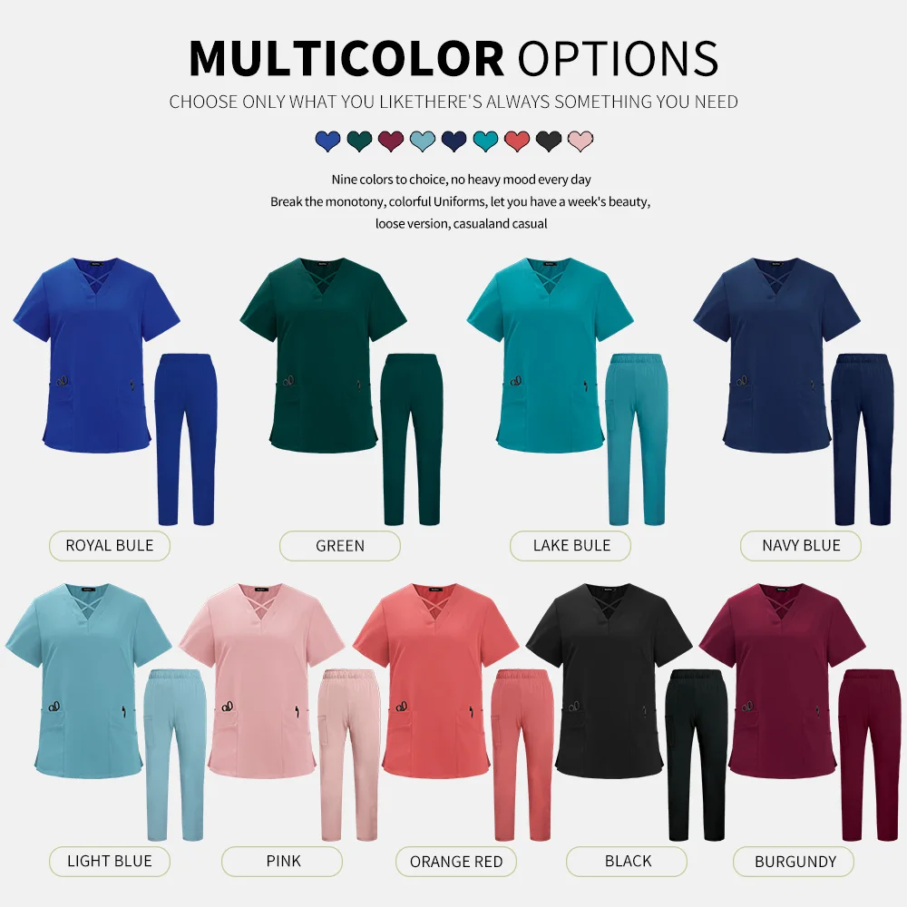 Operating Room Work Uniforms Dental Medical Suits Hospital Doctor Workwear Pharmacy Scrubs Sets Womens Pet Scrubs Uniforms Women