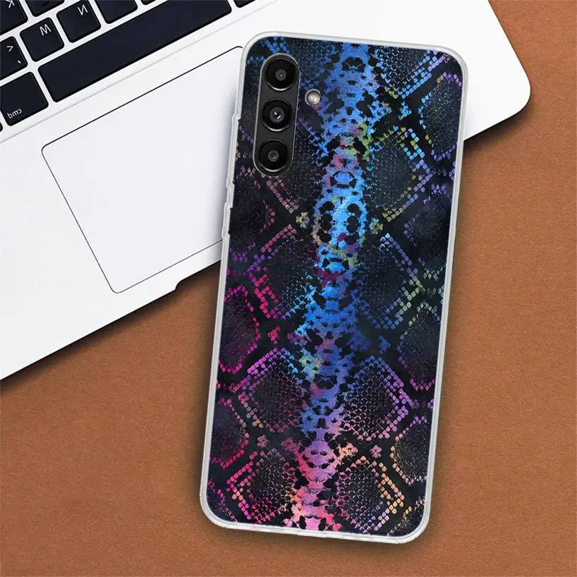 Pink Snake Skin Printing Drawing Phone Case For Samsung Galaxy A51 A71 A50 A70 A40 A30 A20E A10 A41 A31 A21S A11 A01 A6 A8 + A7