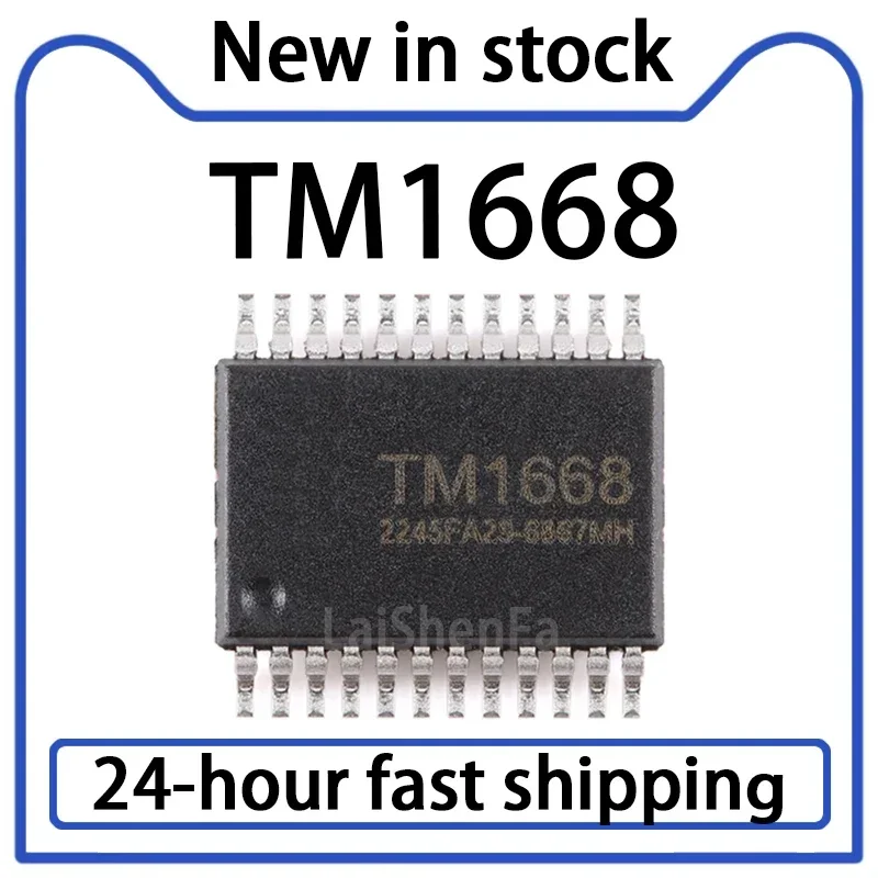 10PCS TM1668 Packaged SSOP-24 LED Driver Control IC with Keyboard Scanning Interface, Stock Available