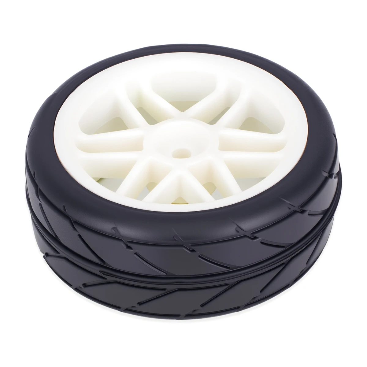 プレグルー済みRCホイールタイヤセット4個入り 1/10 - 65x26mm 12mm六角ハブ タミヤTT01 TT02 XV01 XV02 TA06 HSPモデル対応