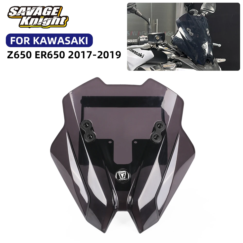 

Для Kawasaki Z650 ER650 2017-2019 лобовое стекло мотоцикла, спойлер воздушного потока, GPS-навигация, подставка для телефона, держатель, кронштейн