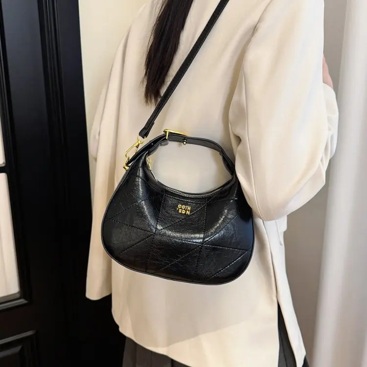 

Женская модная стеганая сумка через плечо, винтажная шикарная минималистичная сумка-кроссбоди, повседневная сумка-хобо для работы и на каждый день