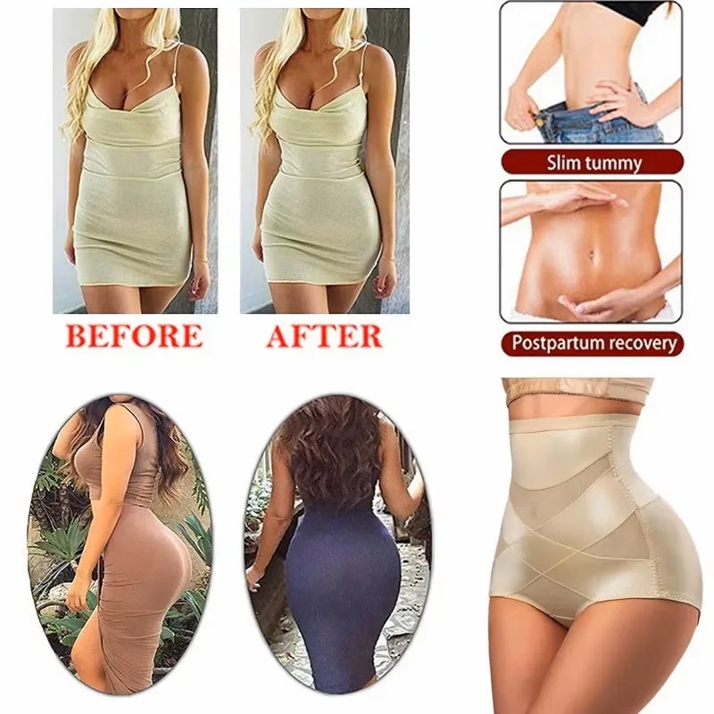 Sexy Cross Body Shaper High Waist Panties Women Girdle Belly Tummy Control Trainer Shapewear Hip Lifter Brief Slimming Underwear view 4