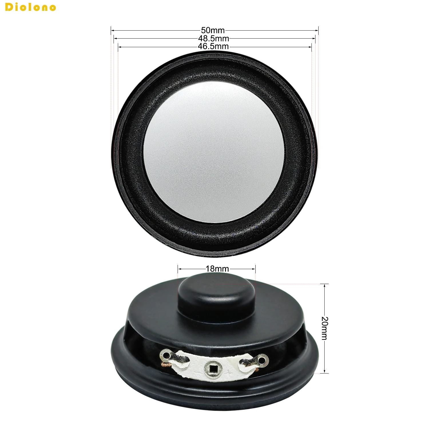 2 قطعة مكبر الصوت الصوتي 8 أوم 5 واط 50 مللي متر المتكلم الداخلية المغناطيسي 13 الأساسية 18 مللي متر المغناطيسي 18 مللي متر سمك مكبر الصوت