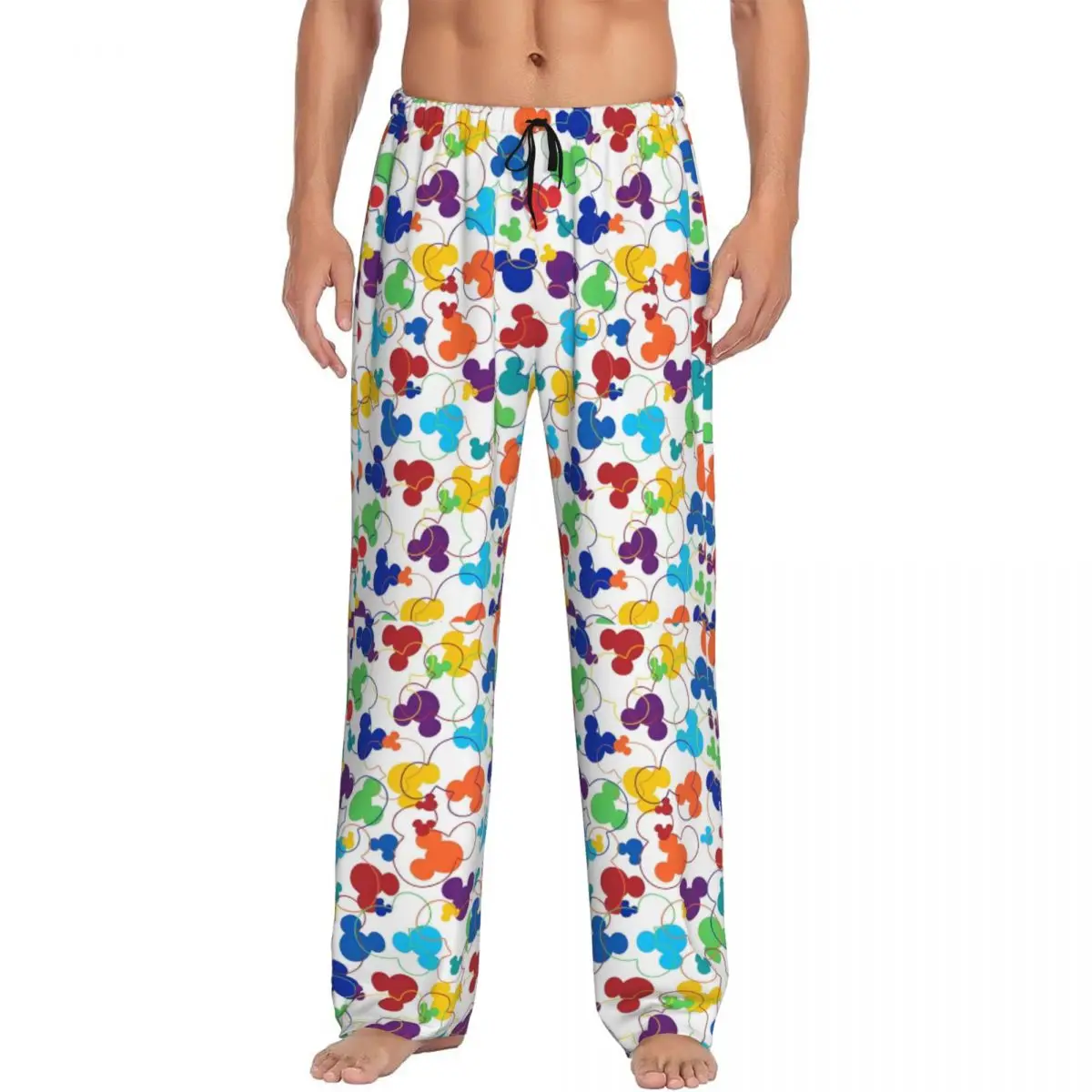 

Custom Minnie Mouse Anime Pajama Pants Men Cartoon Manga Lounge Sleep Drawstring Sleepwear Bottoms with Pockets