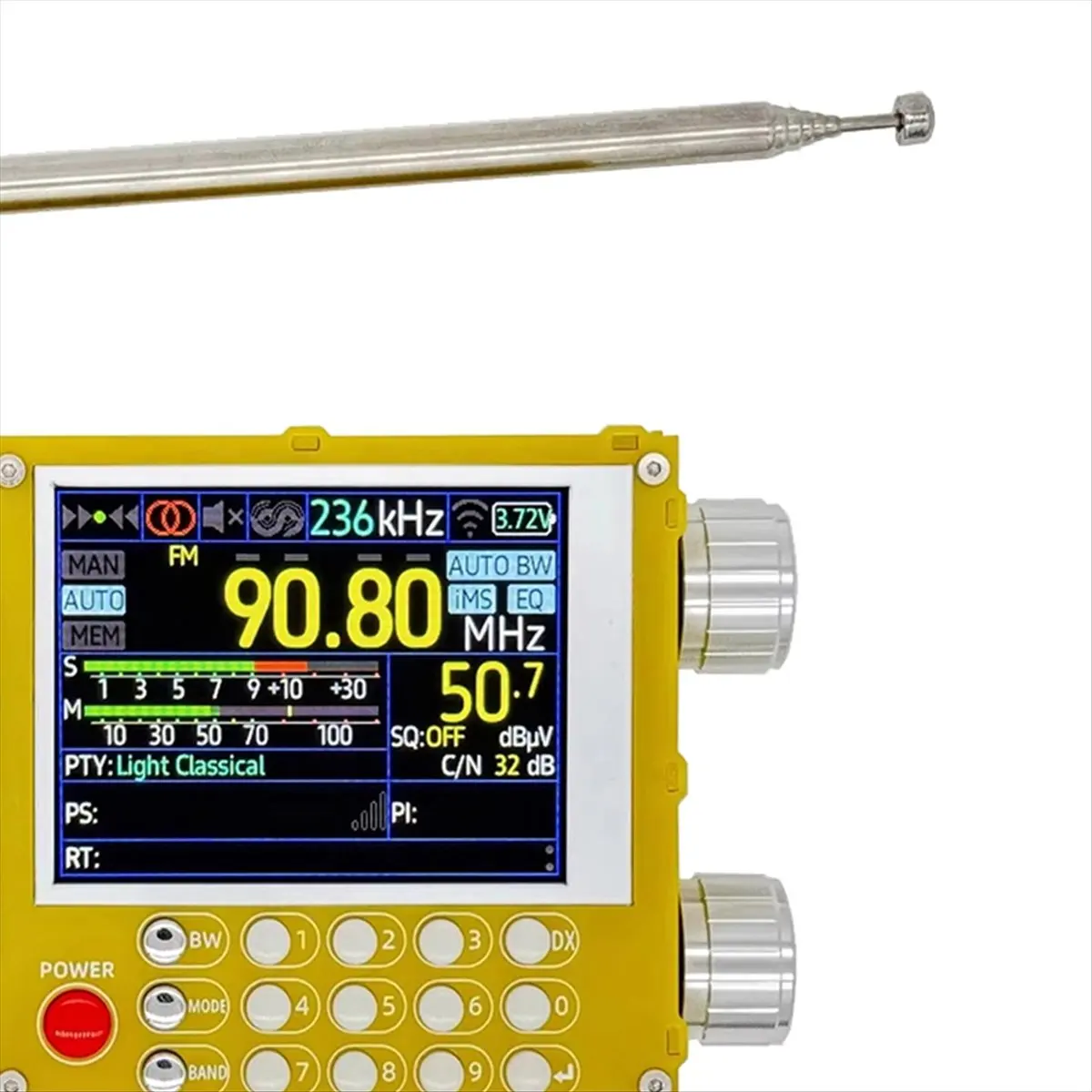 Upgrade DP-666 TEF6686 Radio High Sensitivity Full Band Receiver with Antenna Black