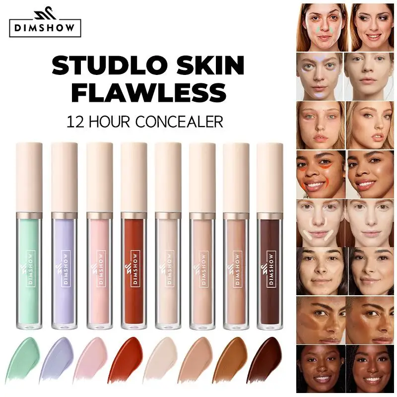 DIMSHOW Foundation Cream Lasting Moisturizing Facial Concealer Stick Modify Skin Tone Cover Spots Dark Circles Cosmetics Makeup