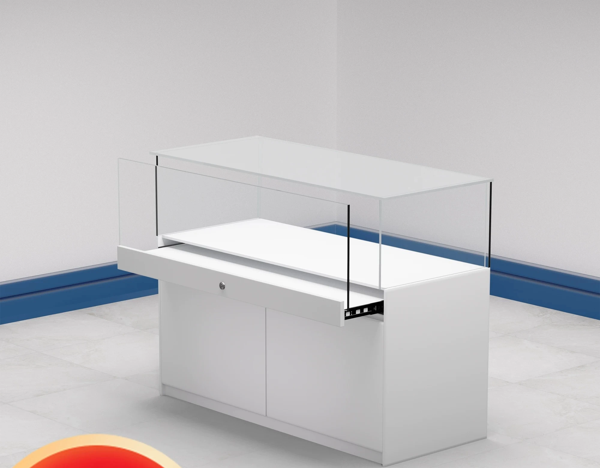 Customized Products Memorial Hall Exhibition Showcase Jewelry Samples Cultural Relics Mobile Phone Display Cabinet Glass Counter