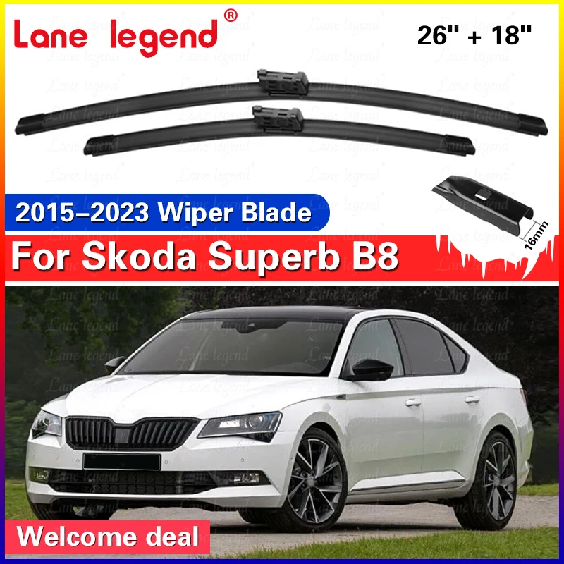 Escobillas limpiaparabrisas delanteras para Skoda Superb 3 B8 3V 2015 - 2023 Sedan Combi, accesorios para parabrisas, limpiaparabrisas 26 "+18"