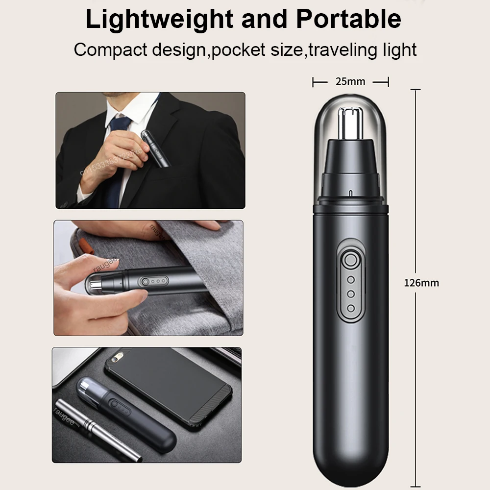 Electric Nose Hair Trimmer Battery Powered Travel Portable Nose Hair Cutter Mini Clipper For Men Eyebrow Ears Nose Hair Trimmer image 6