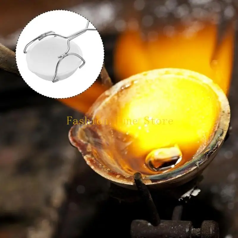 N5KA Set of 5 Crucible Melting Set Small Melting Crucible Bowl Set with Soldering Board Tongs Handle Melting Dish Set