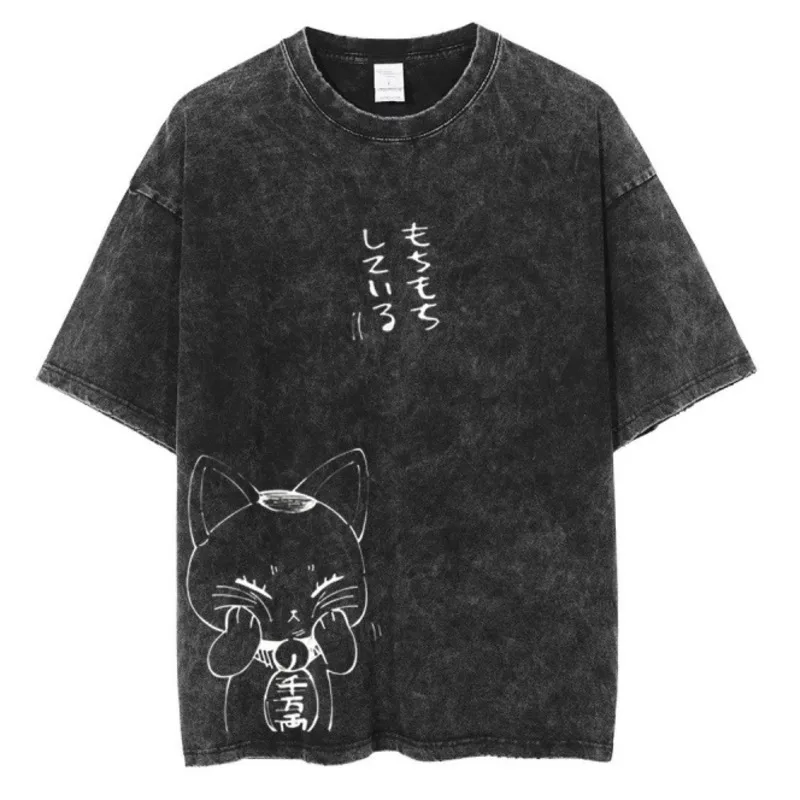 Y2K Aesthetics DAND Dingdang Cat Tops&Tees Anime High Speed Casual Cotton Short Sleeved T-shirt Men Women Loose Top Girl Tee New