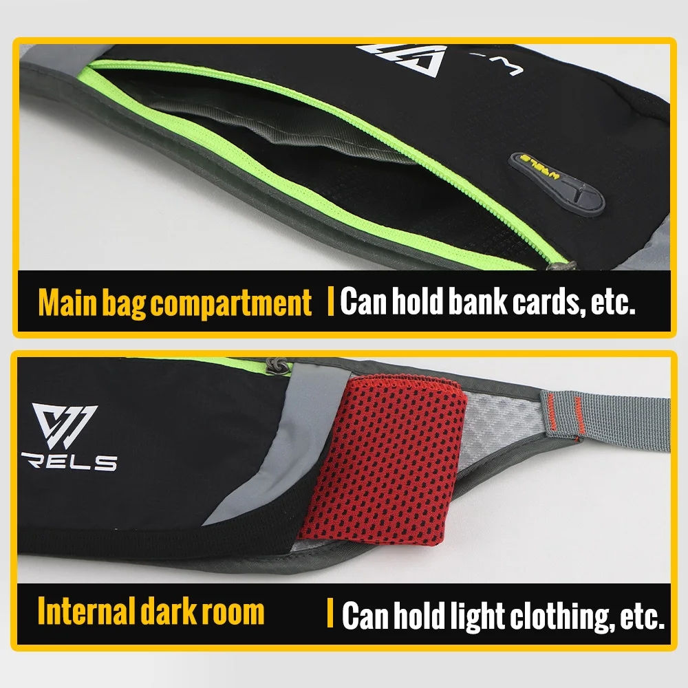 WRELS Outdoor Running Fitness Waist Bag Women Men Multifunctional Fashion Phone Chest Bags Breathable Gym Marathon Waist Pack