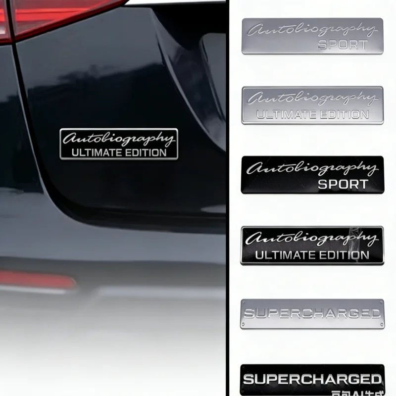 Autobiography SUPERCHARGED Logo Car Emblem Sticker for Land Rover Discovery L319 Velar Range Rover Evoque