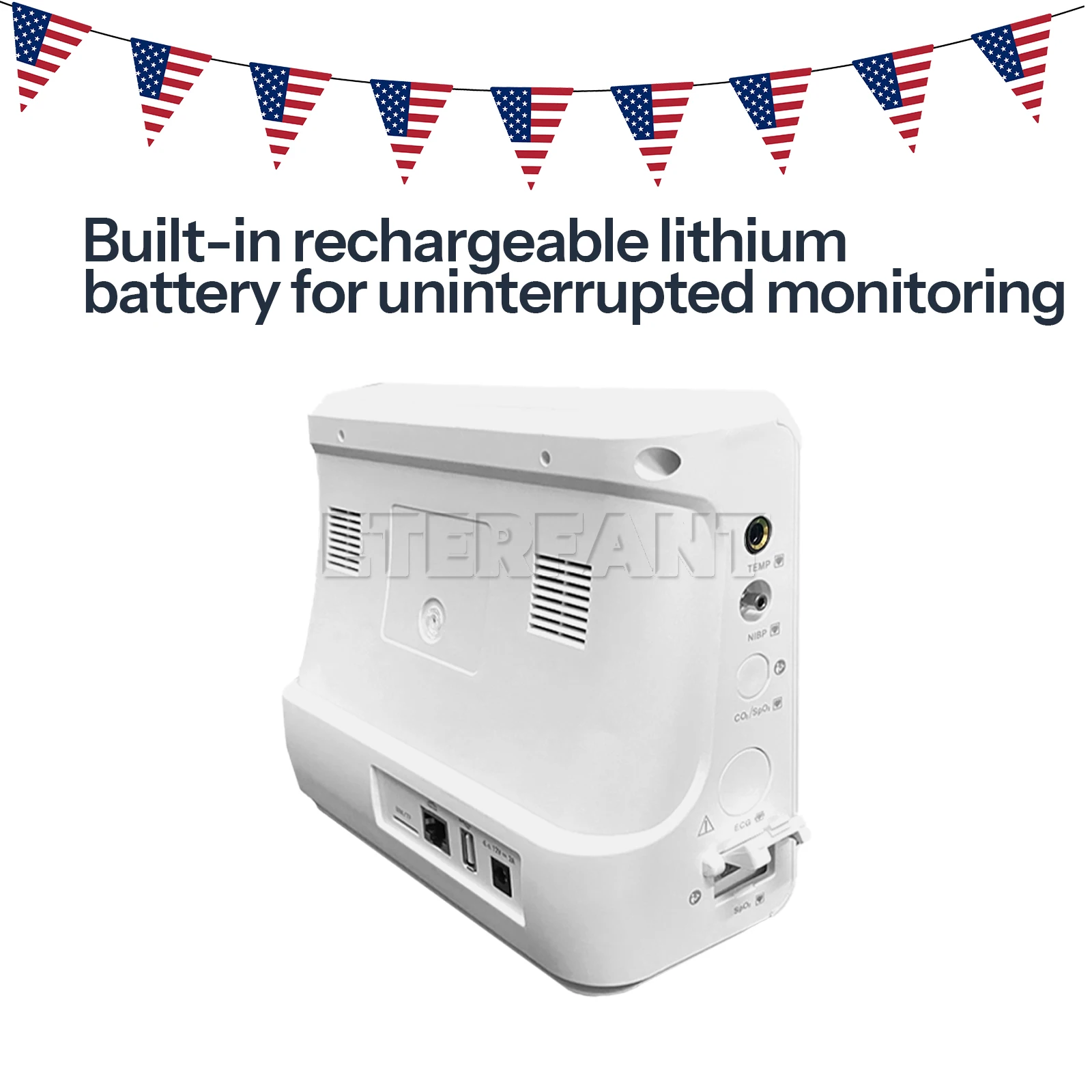 ETERFANT 8 بوصة شاشة TFT ملونة عالية الدقة ICU CCU علامة حيوية للمستشفى NIBP، SPO2، PR، درجة الحرارة #5