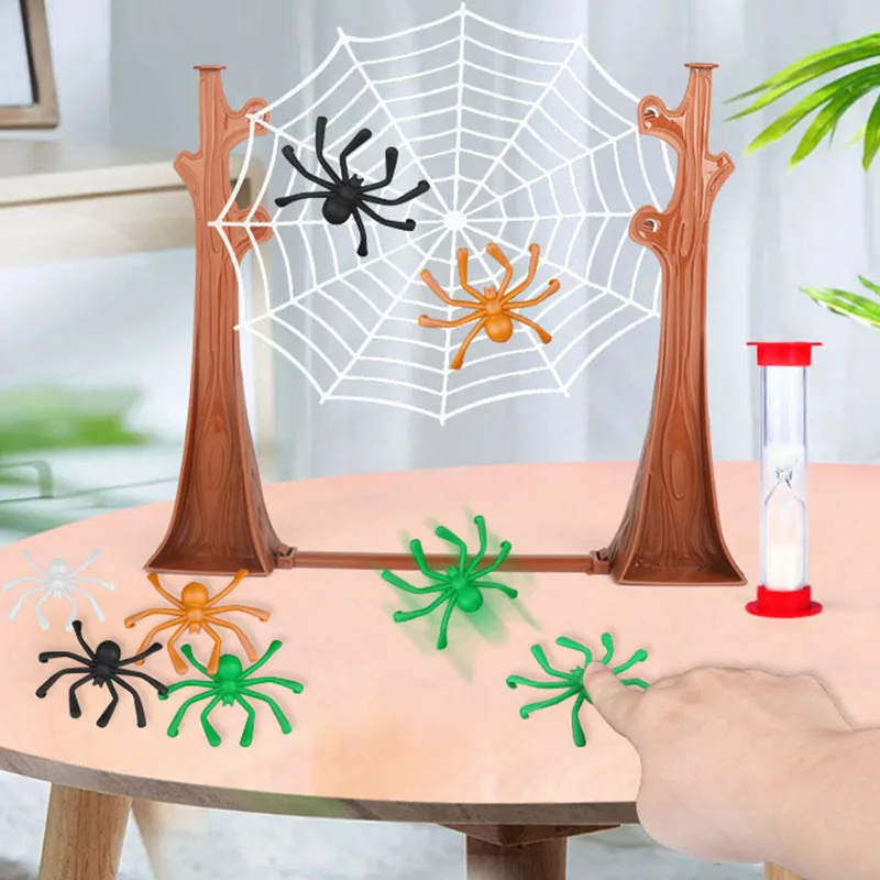 Family Party Bouncing Spider Desktop Board Games Kids Adult Entertainment Game Children's Table Spider Web Birthday Gifts Toy