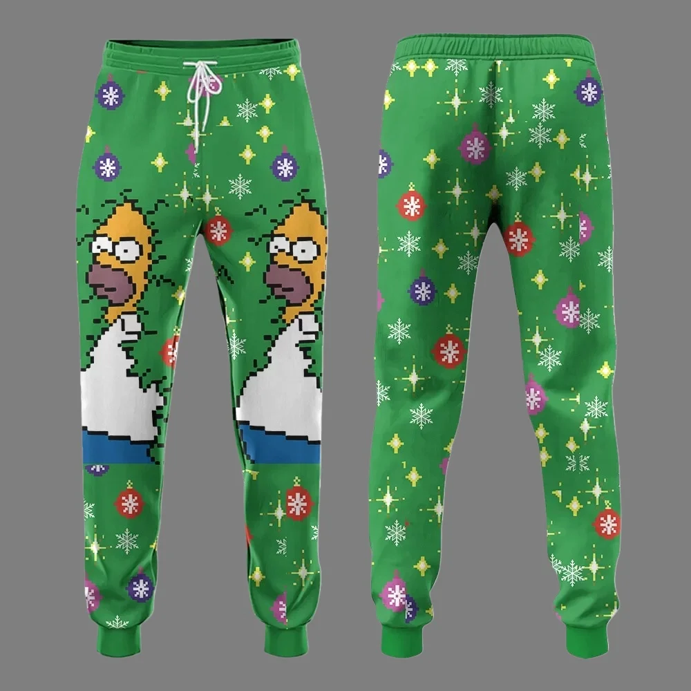 

Новинка 25/26 Disney Simpsons для рождественской вечеринки, осенне-зимние уродливые штаны для ванной комнаты, наряд для родителей и детей, Лидер продаж для взрослых