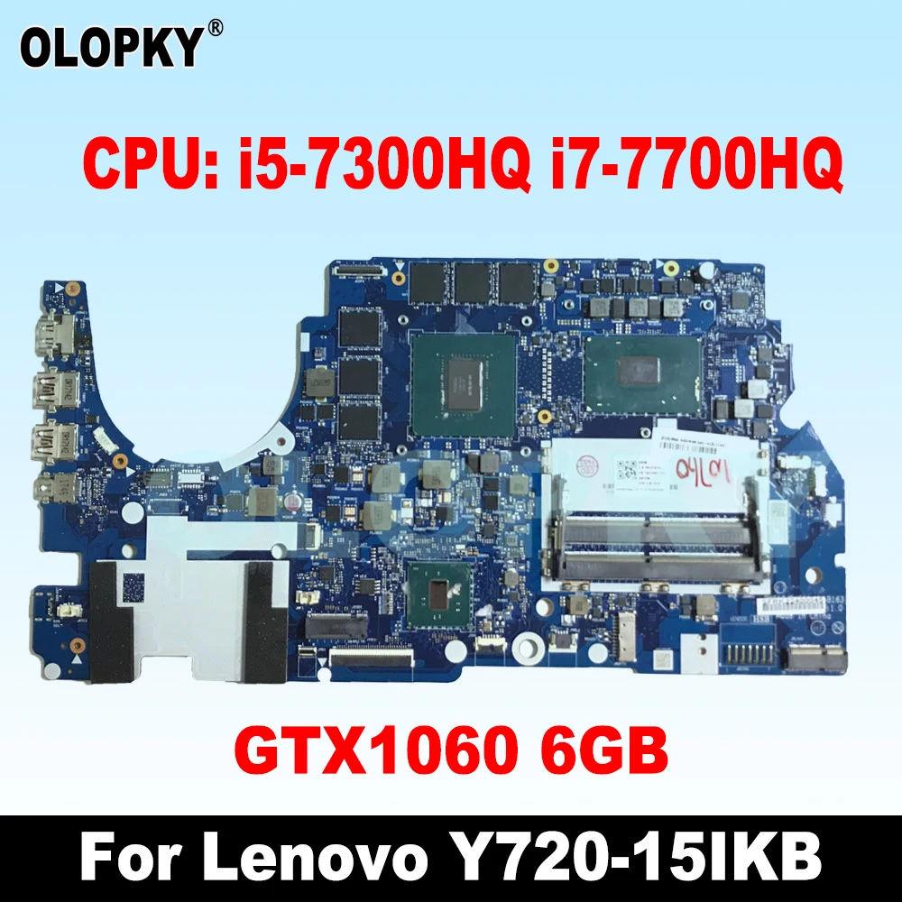 Laptop Motherboard For Lenovo Legion Y720-15IKB  DY510 NM-B163 I5-7300H I7-7700HQ CPU GTX1060 GPU 5B20N67286 100% Tested