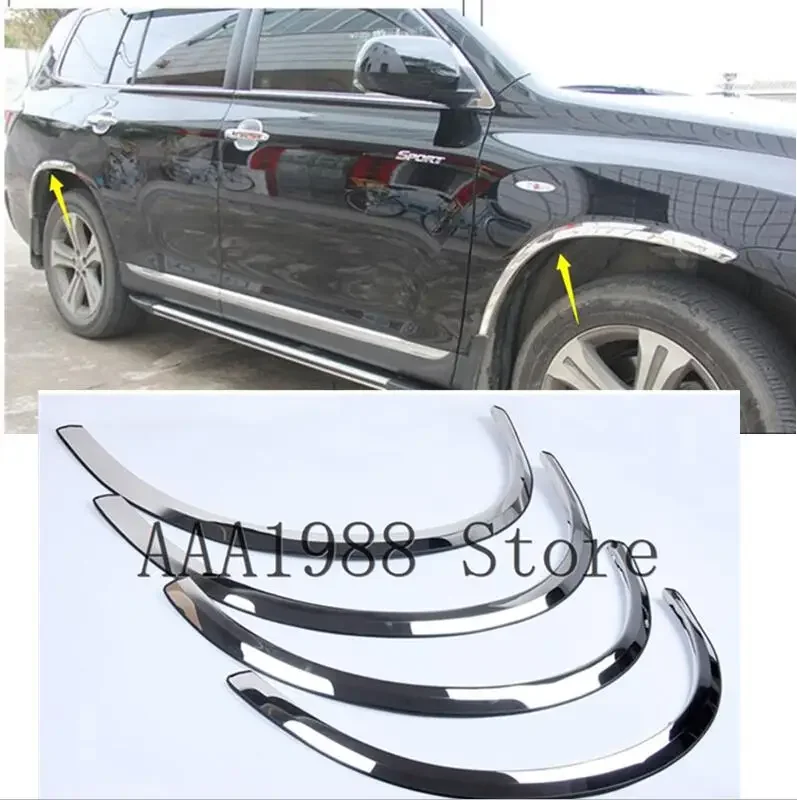 2012 2013 2014  Car Styling For Toyota Highlander  Stainless steel car wheel eyebrow trim strip trim