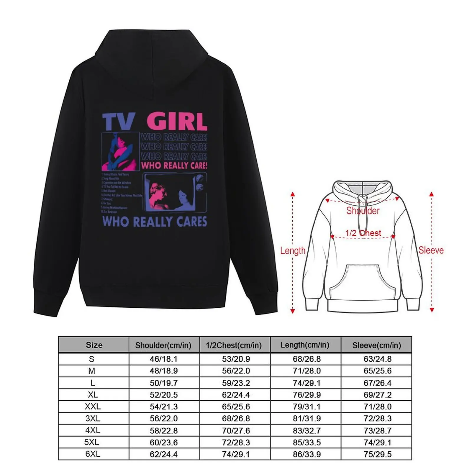 ملابس بقلنسوة لألبوم TV Girl Who Really Cares للرجال على الطراز الكوري ملابس جمالية ملابس أنيمي بقلنسوة للرجال