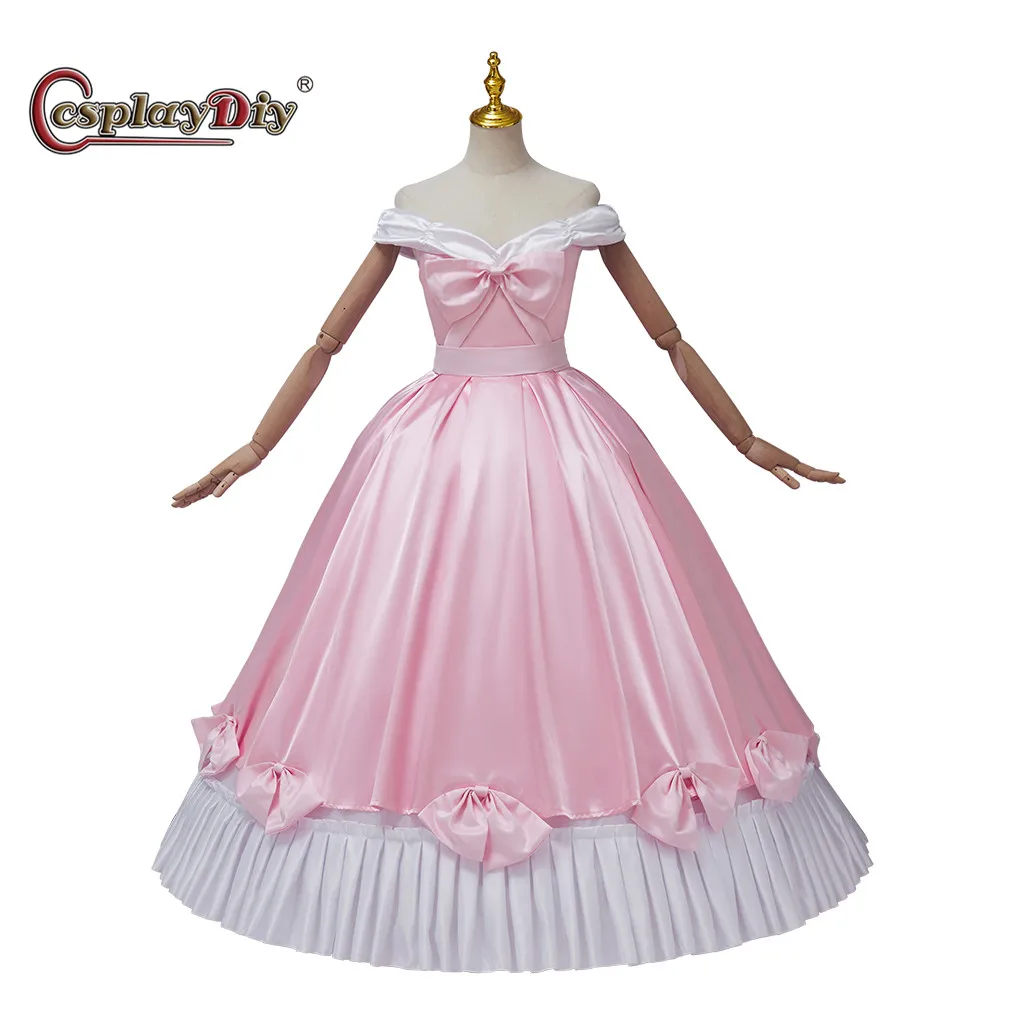 

Cosplaydiy Cartoon Princess Cosplay Pink Dress princess III A Twist in Time Ball Gown Dress Princess shoulder off Dress Costumes