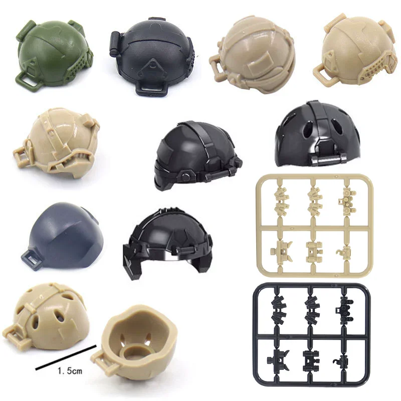 5 pièces/ensemble MOC SWAT casque soldat Mini figurines d'action armes militaires accessoires de ville briques bloc de construction jouets pour enfants