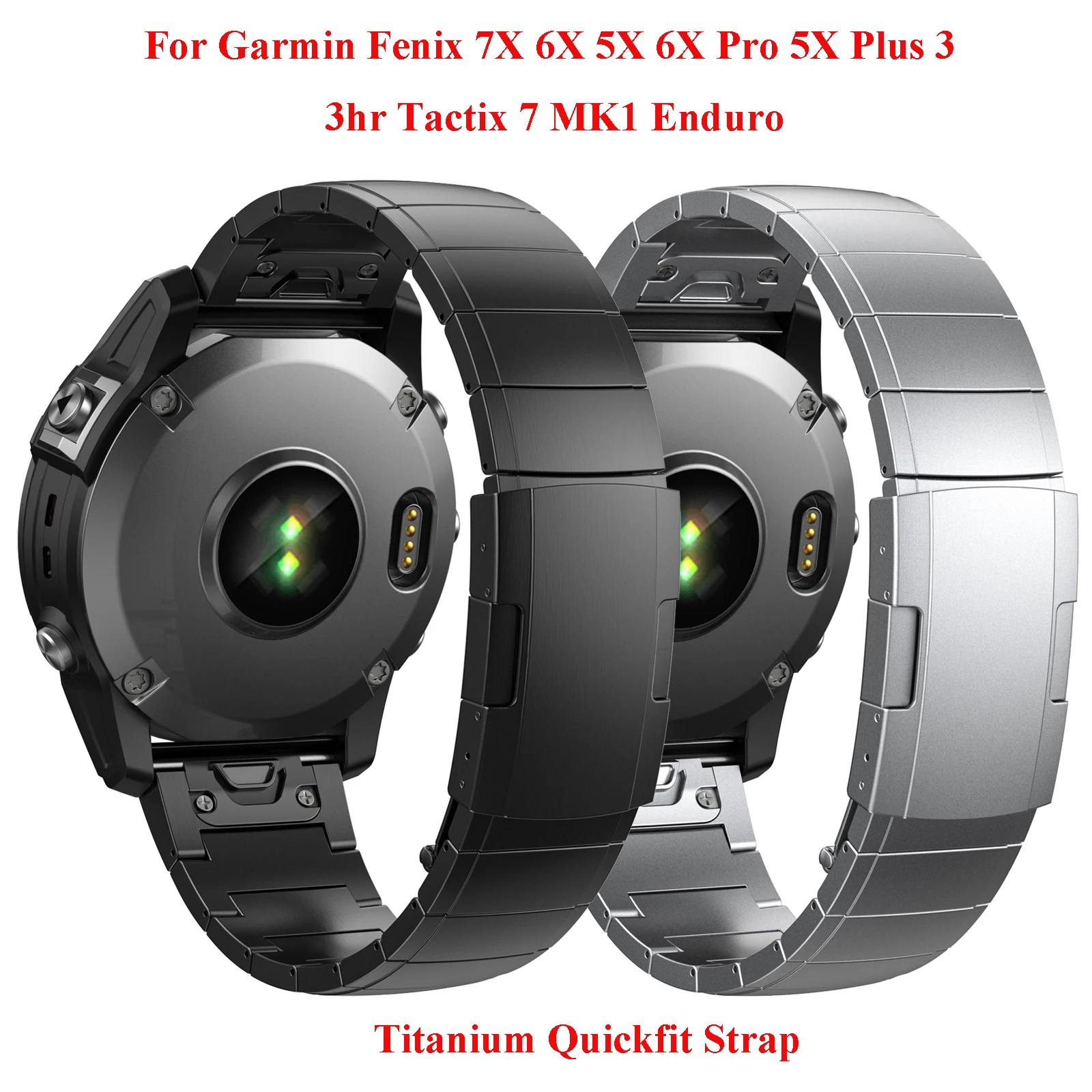 QuickFit 26mm 22mm Titanium Alloy Strap For Garmin Fenix 7 7X 6X Pro band For Epix Pro (Gen 2) 47mm 51mm Fenix 5XPlus Bracelet