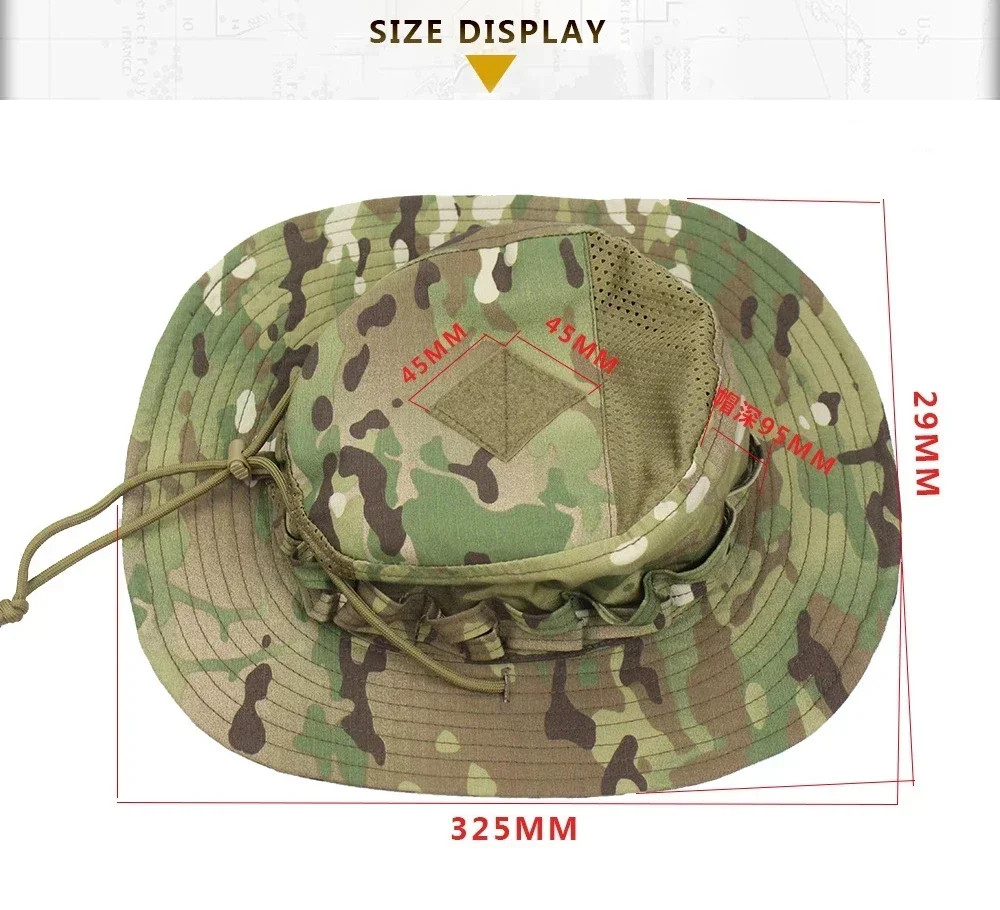 جديد التكتيكية Boonie قبعة قبعة الرياضة في الهواء الطلق الصيد التنزه قبعة الصيد التنزه التخييم كامو Sunproof القبعات رجالي أغطية الرأس