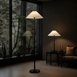 Wabi-Sabi Style Retro Bamboo Floor Lamps New Chinese Living Room Sofa Side Standing Table Lights Lighting Bedroom Bedside Lamp